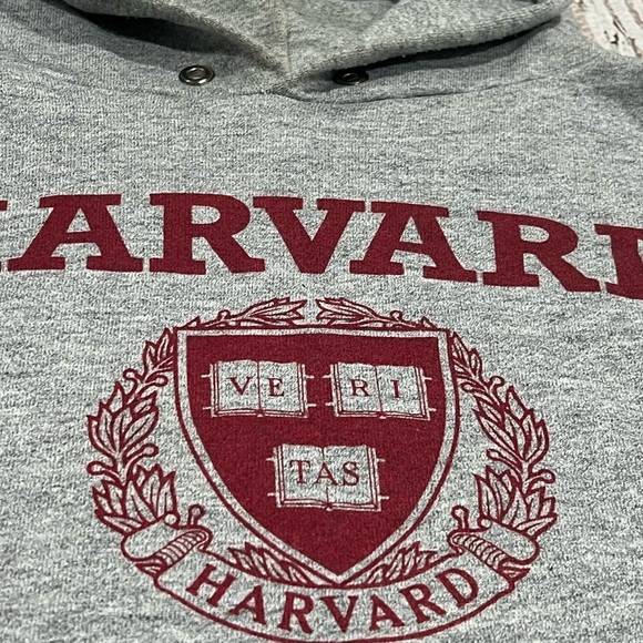 Vintage 1980s Harvard University Crimson NCAA College 80s Hoodie Sweatshirt - Picture 4 of 4